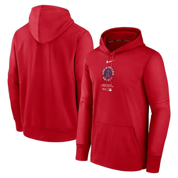 Los Angeles Angels Red Collection City Connect Practice Performance Pullover Hoodie