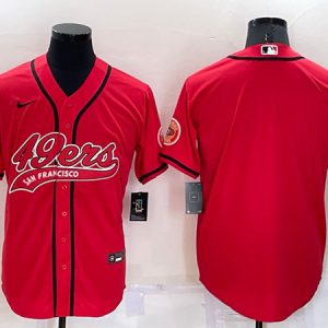 San Francisco 49ers Blank Red Cool Base Stitched Baseball Jersey