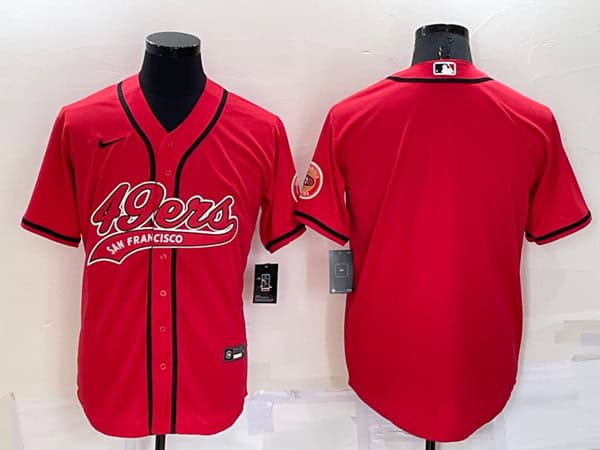 San Francisco 49ers Blank Red Cool Base Stitched Baseball Jersey