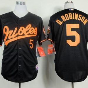 Orioles #5 Brooks Robinson Black Cool Base Stitched Jersey