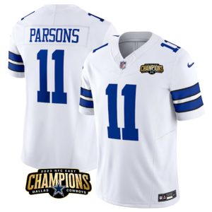 Dallas Cowboys #11 Micah Parsons White 2023 F.U.S.E. NFC East Champions Patch Stitched Jersey