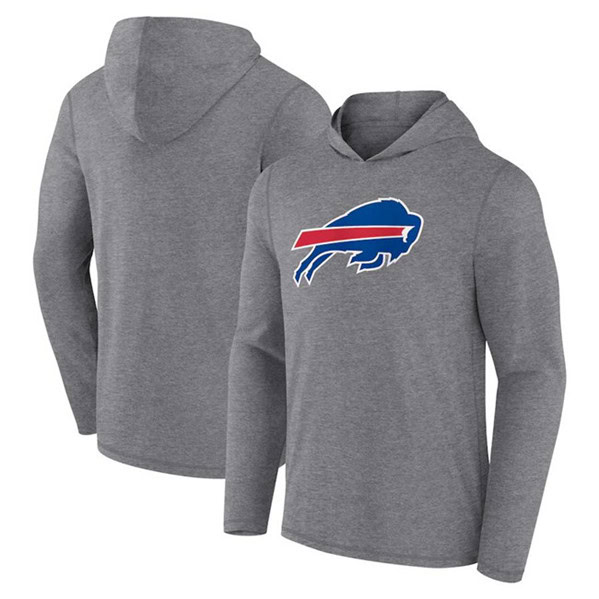 Buffalo Bills Heather Gray Primary Logo Long Sleeve Hoodie