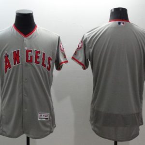 Angels Of Anaheim Blank Grey Flexbase Authentic Collection Stitched Jersey