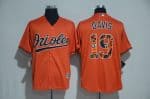 Baltimore Orioles #19 Chris Davis Orange Team Logo Print Cool Base Stitched Jersey