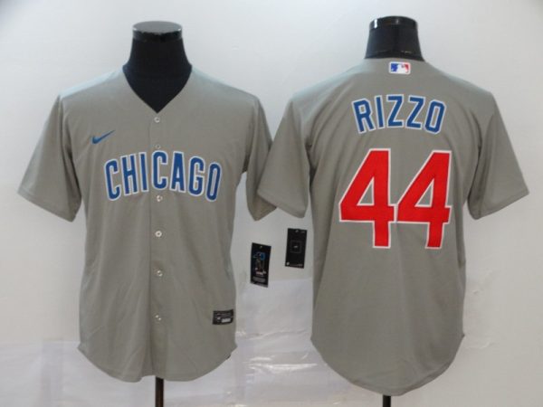 Chicago Cubs #44 Anthony Rizzo Gray Cool Base Stitched Jersey