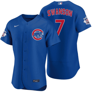 Chicago Cubs #7 Dansby Swanson Royal Flex Base Stitched Jersey