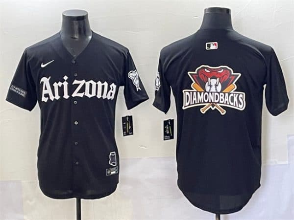 Arizona Diamondbacks Team Big Logo Black 'Gothic Desert Fang Edition' Vapor Premier Limited Stitched Jersey