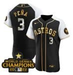 Houston Astros #3 Jeremy PeNa 2023 Black Gold Alternate Flex Base Stitched Jersey