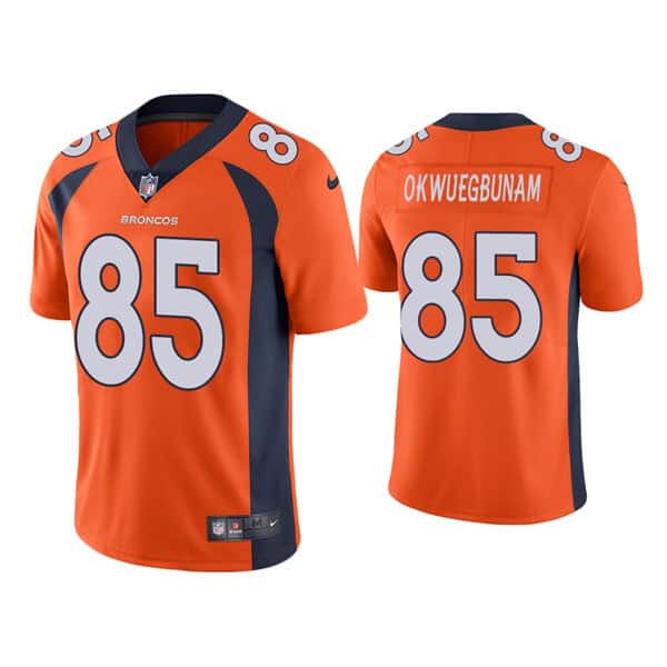 Denver Broncos #85 Albert Okwuegbunam Orange Vapor Untouchable Limited Stitched Jersey
