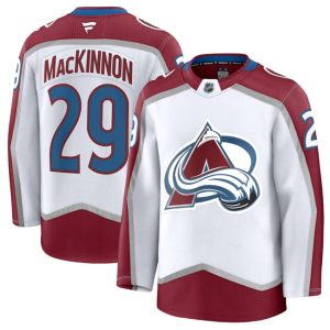 Colorado Avalanche #29 Nathan MacKinnon White 2024-25 Away Stitched Jersey