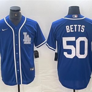 Los Angeles Dodgers #50 Mookie Betts Blue Cool Base Stitched Jersey