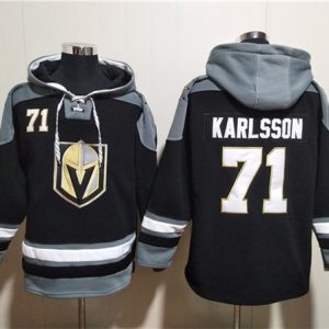 Vegas Golden Knights #71 William Karlsson Black Ageless Must-Have Lace-Up Pullover Hoodie
