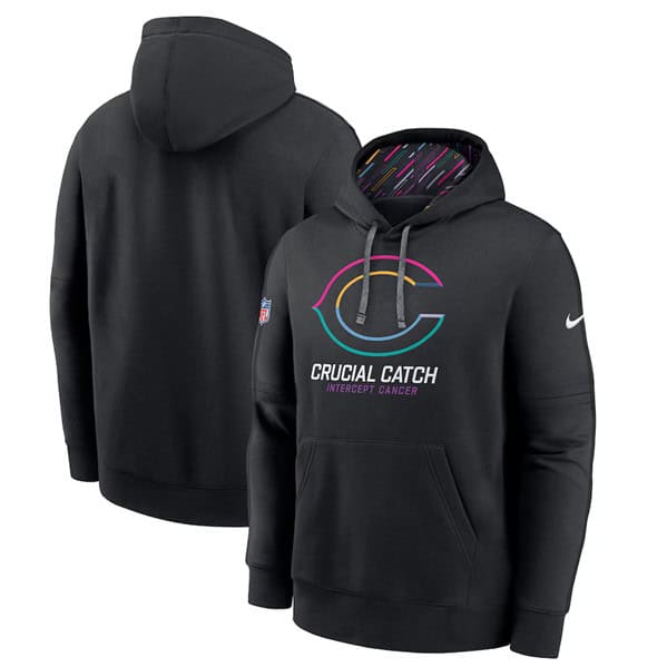 Chicago Bears Black 2024 Crucial Catch Club Pullover Hoodie