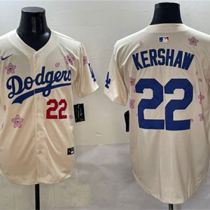 Los Angeles Dodgers #22 Clayton Kershaw Cream 2025 Tokyo Series Limited Stitched Jersey