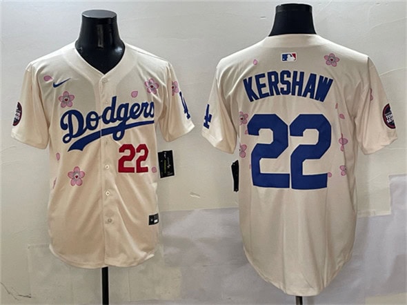 Los Angeles Dodgers #22 Clayton Kershaw Cream 2025 Tokyo Series Limited Stitched Jersey