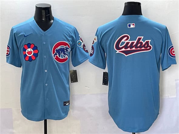 Chicago Cubs Team Big Logo Blue 2025 Tokyo Series 2nd Alternate Limited Stitched Jersey
