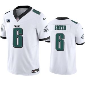 Philadelphia Eagles #6 DeVonta Smith White 2023 F.U.S.E. With 1-Star C Patch Vapor Vapor Untouchable Limited Stitched Jersey