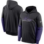 Baltimore Ravens Black Color Block Fleece Performance Pullover Hoodie