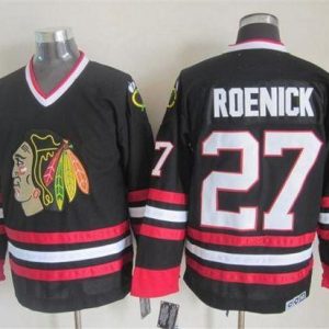 Blackhawks #27 Jeremy Roenick Black CCM Throwback Stitched Jersey