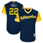 Milwaukee Brewers Christian Yelich "Yeli" Majestic Navy Yellow 2018 Players' Weekend Jersey