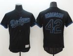 Dodgers #42 Jackie Robinson Black Fashion Flexbase Authentic Collection Stitched Jersey