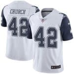 Cowboys #42 Barry Church White Stitched Limited Rush Nike Jersey