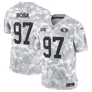 San Francisco 49ers #97 Nick Bosa Arctic Camo 2024 F.U.S.E. Salute To Service Limited Stitched Jersey
