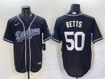 Los Angeles Dodgers #50 Mookie Betts Black Fashion Stitched Jersey