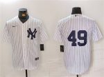 New York Yankees #49 Ron Guidry White Cool Base Stitched Jersey