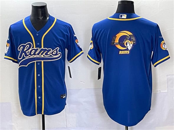 Los Angeles Rams Team Logo Royal Cool Base Stitched Jersey