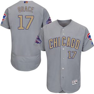 Chicago Cubs #17 Mark Grace World Series Champions Gold Program Flexbase Stitched Jersey
