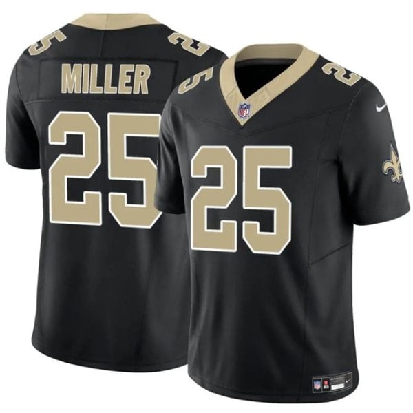 New Orleans Saints #25 Kendre Miller Black Vapor Limited Stitched Jersey