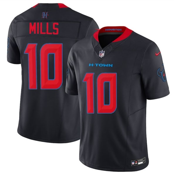 Houston Texans #10 Davis Mills Navy 2nd Alternate 2025 F.U.S.E. Vapor Limited Football Stitched Jersey