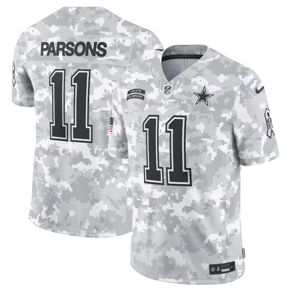 Dallas Cowboys #11 Micah Parsons Arctic Camo 2024 F.U.S.E. Salute To Service Limited Stitched Jersey