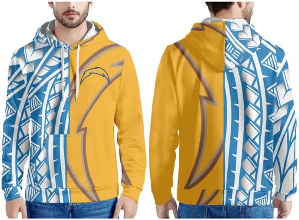 Los Angeles Chargers Blue Yellow White Pullover Hoodie