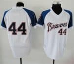 Atlanta Braves Customized 1974 White Mitchell And Ness Throwback Stitched Jersey