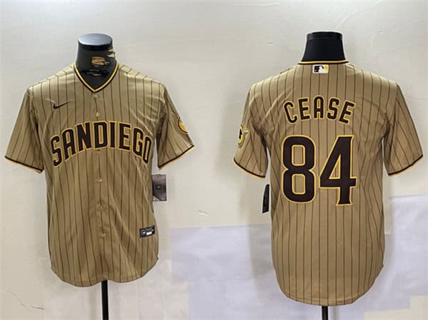 San Diego Padres #84 Dylan Cease Tan Cool Base Stitched Jersey