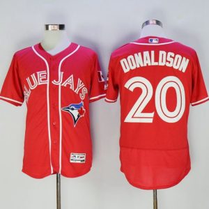 Blue Jays #20 Josh Donaldson Red Flexbase Authentic Collection Canada Day Stitched Jersey