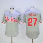 Phillies #27 Aaron Nola Grey Flexbase Authentic Collection Stitched Jersey