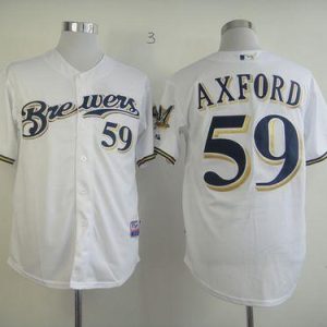 Brewers #59 John Axford White Cool Base Stitched Jersey