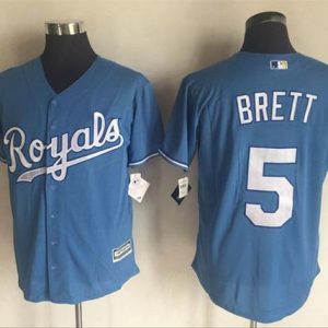 Royals #5 George Brett Light Blue New Cool Base Alternate 1 Stitched Jersey