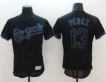 Royals #13 Salvador Perez Black Fashion Flexbase Authentic Collection Stitched Jersey