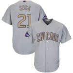 Chicago Cubs #21 Sammy Sosa World Series Champions Gold Program Cool Base Stitched Jersey