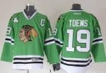 Blackhawks #19 Jonathan Toews Green Stitched Jersey