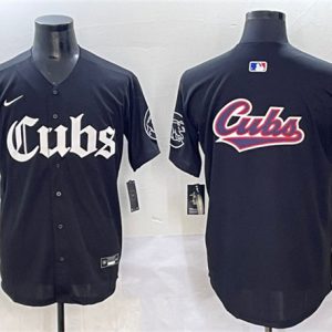 Chicago Cubs Team Big Logo Black 'Gothic North Side Edition' Vapor Premier Limited Stitched Jersey