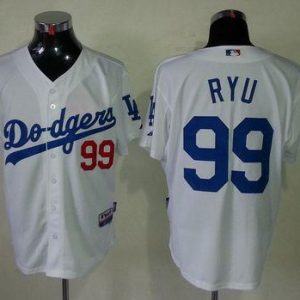 Dodgers #99 Hyun-Jin Ryu White Cool Base Stitched Jersey