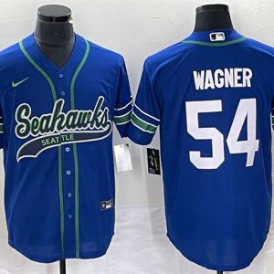 Seattle Seahawks #54 Bobby Wagner Royal Throwback Cool Base Stitched Jersey