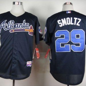 Braves #29 John Smoltz Blue Cool Base Stitched Jersey