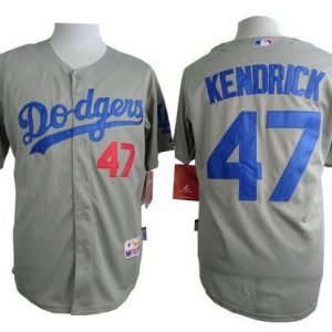 Dodgers #47 Howie Kendrick Grey Cool Base Stitched Jersey