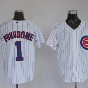 Cubs #1 Kosuke Fukudome Stitched White Jersey